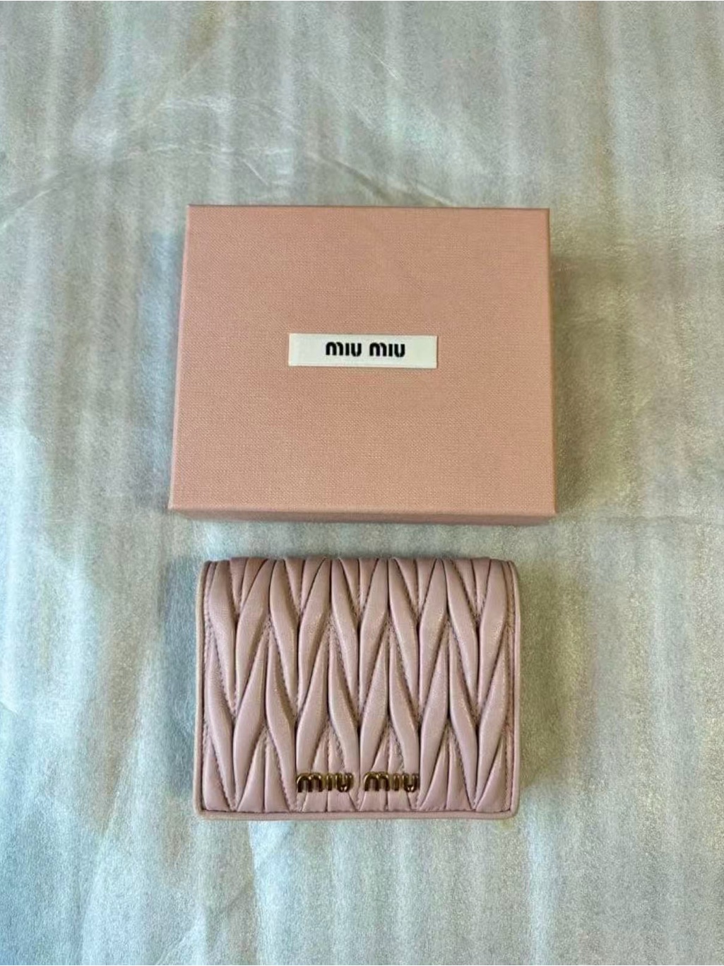 Miu Miu Pink Matelass Leather Wallet